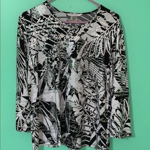 Size medium Allison Daley Black and Silver Blouse